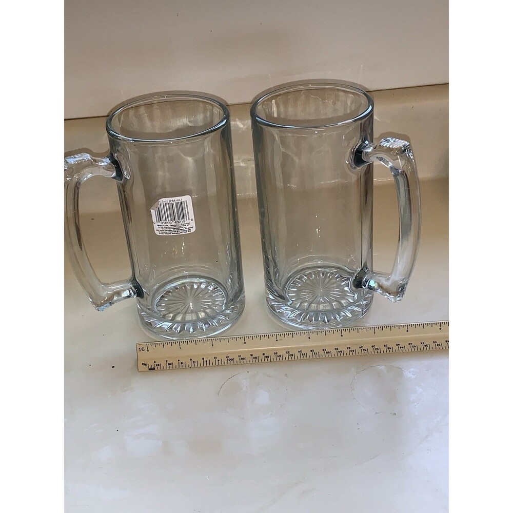X-Large Beer Mug Clear Heavy Glass 28 oz NEW